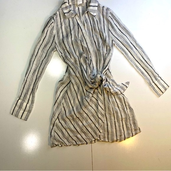 l*space White Black Striped Daydream Tunic Dress Wrap InTheColor Summer XS/TP - Picture 6 of 16